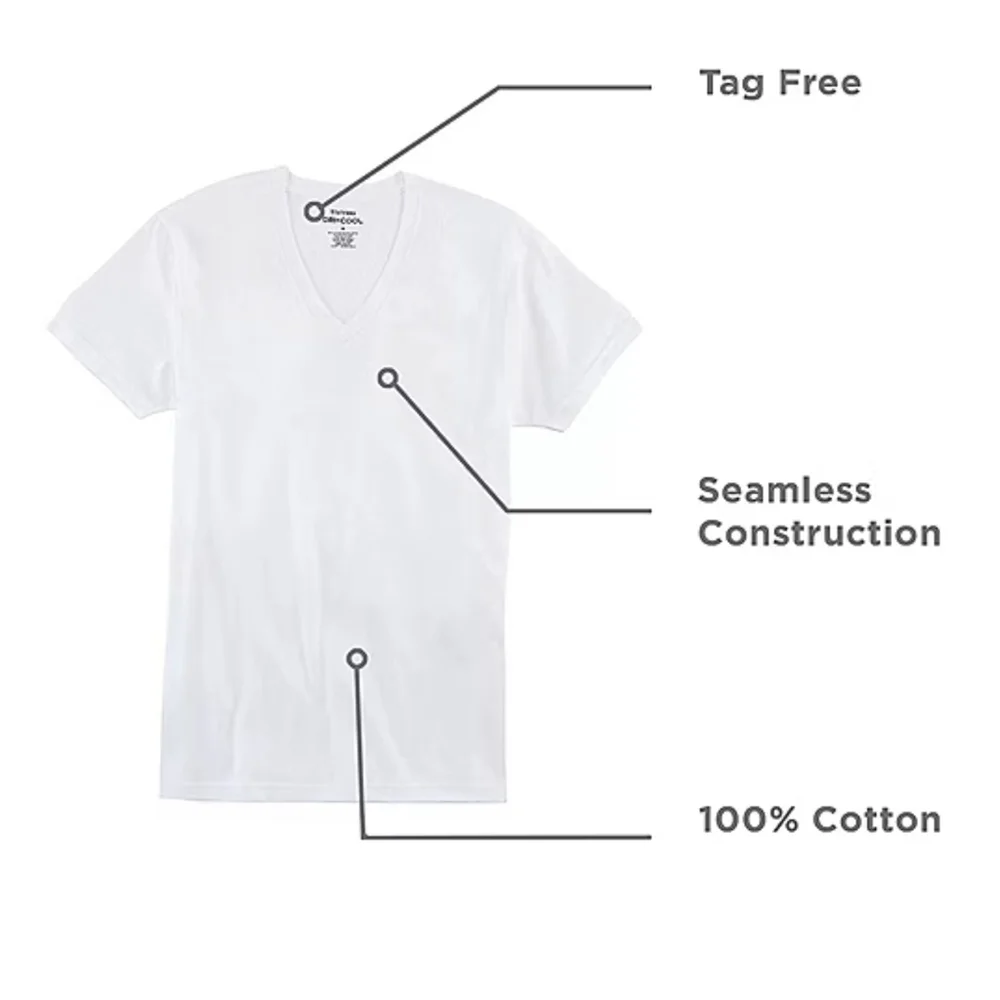 Stafford Super Soft Cotton Mens 4 Pack Short Sleeve V Neck T-Shirt White Medium